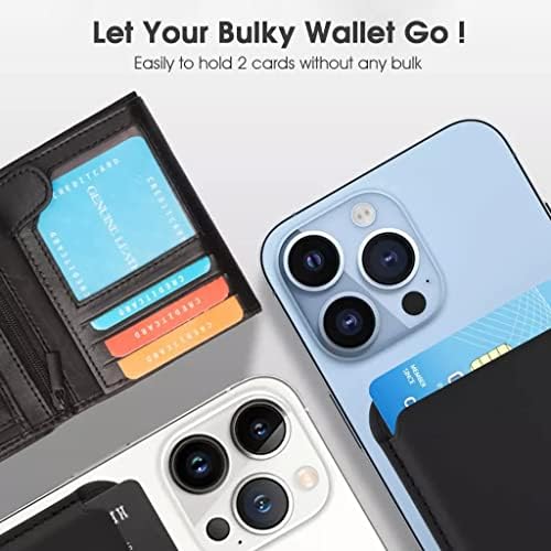 Mizi Faux Leather Magnetic Card Wallet Holder For Apple Magsafe, Phone Stand & Card Holder For Apple Iphone 15/14/13/12 Series - Black - Image 4
