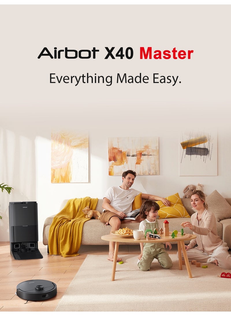 Airbot Robot Vacuum X40 Master15000 Pa Robot Vacuum Cleaner with Mop,Robot Cleaner and Mop,with Advanced AirGPT AI System,Auto Detanle,Mop Wash&Tank Refill - Image 2