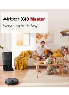 Airbot Airbot Robot Vacuum X40 Master15000 Pa Robot Vacuum Cleaner with Mop,Robot Cleaner and Mop,with Advanced AirGPT AI System,Auto Detanle,Mop Wash&Tank Refill  - Image 2