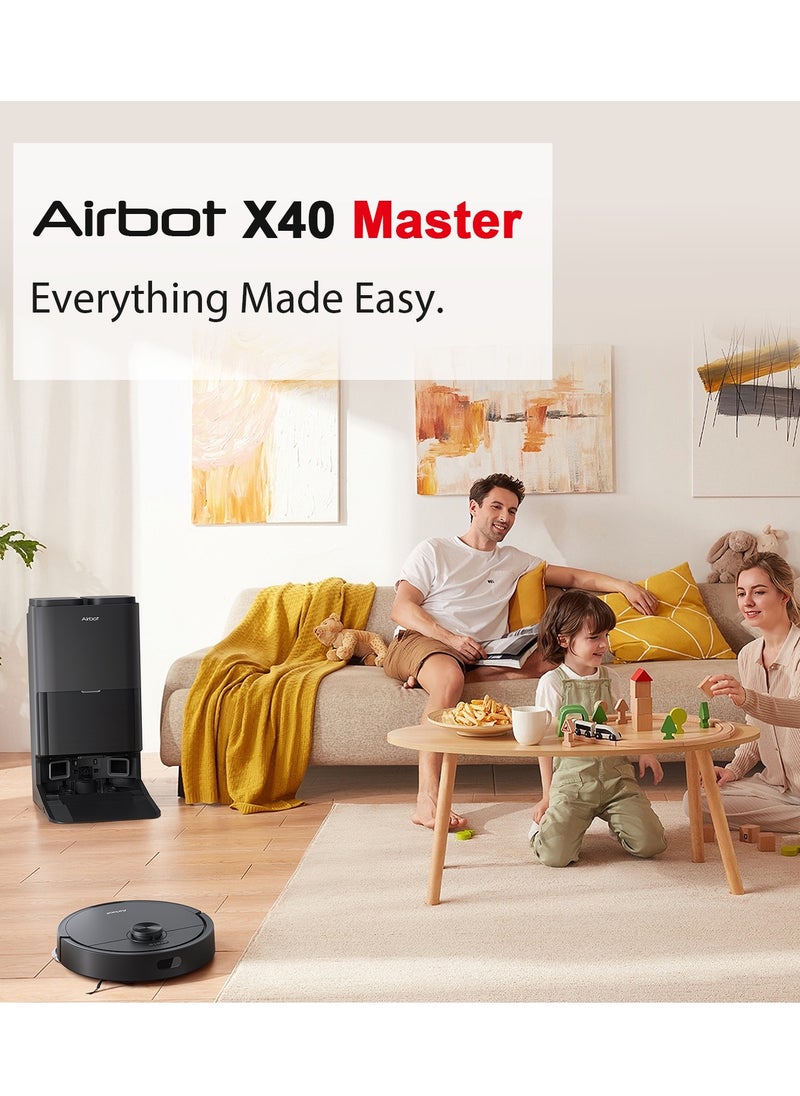 Airbot Airbot Robot Vacuum X40 Master15000 Pa Robot Vacuum Cleaner with Mop,Robot Cleaner and Mop,with Advanced AirGPT AI System,Auto Detanle,Mop Wash&Tank Refill  - Image 2