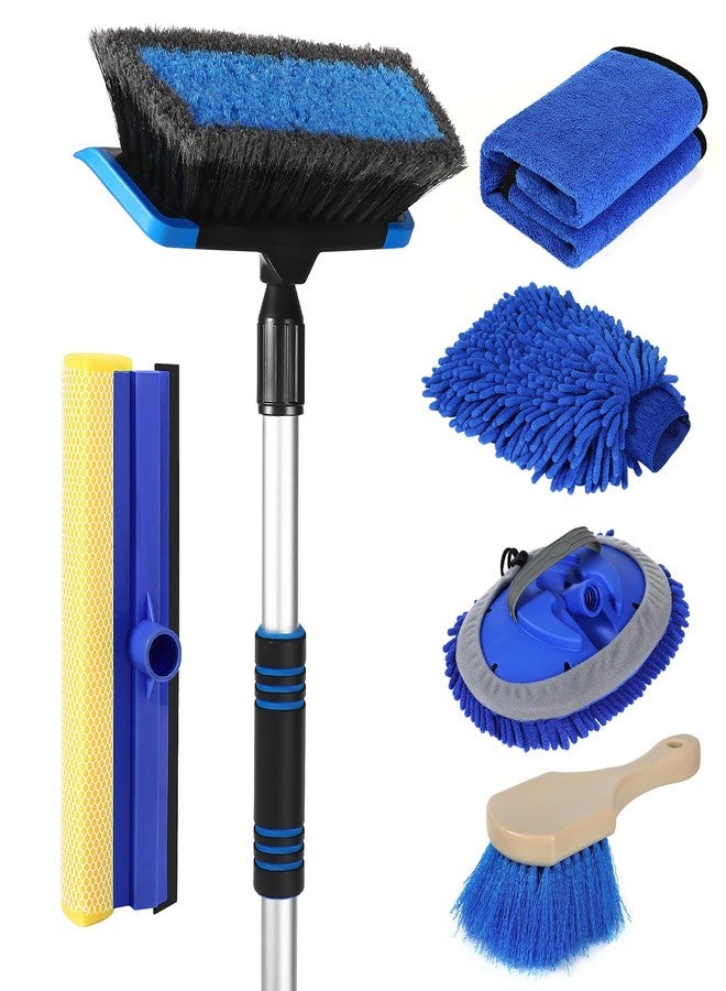 Wontolf 62'' Car Wash Brush with Long Handle, Scratch-Free Soft Bristles Sturdy Car Wash Mop, Complete Cleaning Brush Kit Wash Mitt Towel Windshield Squeegee Wheel Tire Brush for Car Truck RV - Image 1