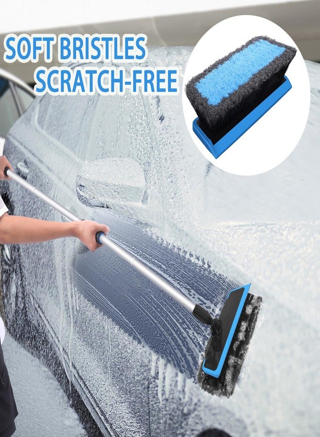 Wontolf 62'' Car Wash Brush with Long Handle, Scratch-Free Soft Bristles Sturdy Car Wash Mop, Complete Cleaning Brush Kit Wash Mitt Towel Windshield Squeegee Wheel Tire Brush for Car Truck RV - Image 2