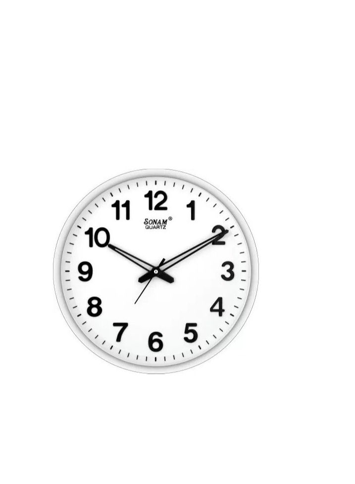 SONAM Round Shaped Office Wall Clock 207 White - Image 1