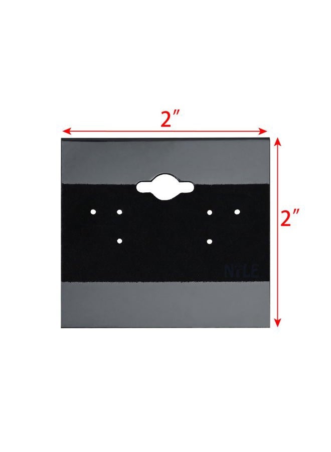 Mooca Plain 2 x 2 in Black Hanging Earring Cards Earring Card Holder, Earring Display Cards for Ear Studs, Velvet Plastic Display Earring Card Holder for Jewelry Accessory Display, 100 Pieces - Image 2