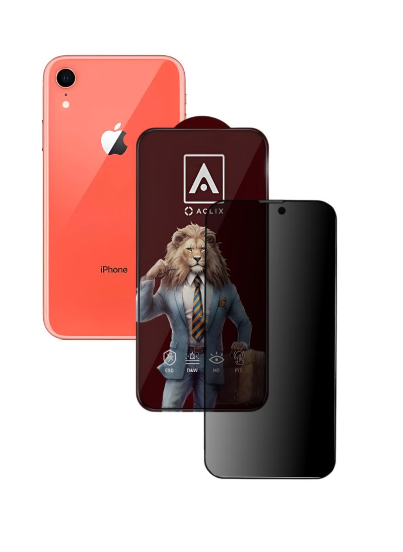 ACLIX Antistatic ESD Dustproof Premium Quality High Definition Anti-Spy Privacy Tempered Glass Screen Protector Designed For  iPhone XR - Image 1