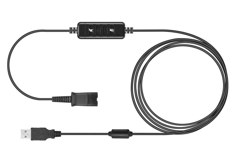 Callez QD Headset USB Adapter Cable Compatible with Plantronics QD (Quick Disconnect) Wired Headset to USB Plug with in-line Volume Mute Controls, Works for Computer Laptop PC Mac UC Skype Lync Softphone - Image 1