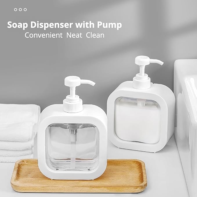 Dhakshy Empty Bottle Soap Dispenser for Bathroom Kitchen Large-Capacity Dispensing Bottled Hand Soap Dish Soap Shower Gel Shampoo Washing Powder Replacement Empty Bottle (Pack of-2) - Image 5