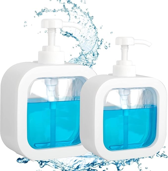 Dhakshy Empty Bottle Soap Dispenser for Bathroom Kitchen Large-Capacity Dispensing Bottled Hand Soap Dish Soap Shower Gel Shampoo Washing Powder Replacement Empty Bottle (Pack of-2) - Image 1