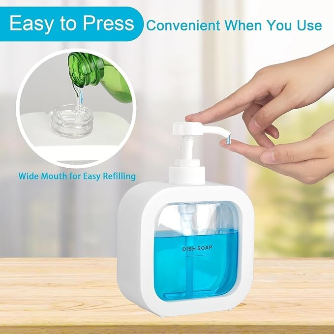 Dhakshy Empty Bottle Soap Dispenser for Bathroom Kitchen Large-Capacity Dispensing Bottled Hand Soap Dish Soap Shower Gel Shampoo Washing Powder Replacement Empty Bottle (Pack of-2) - Image 2