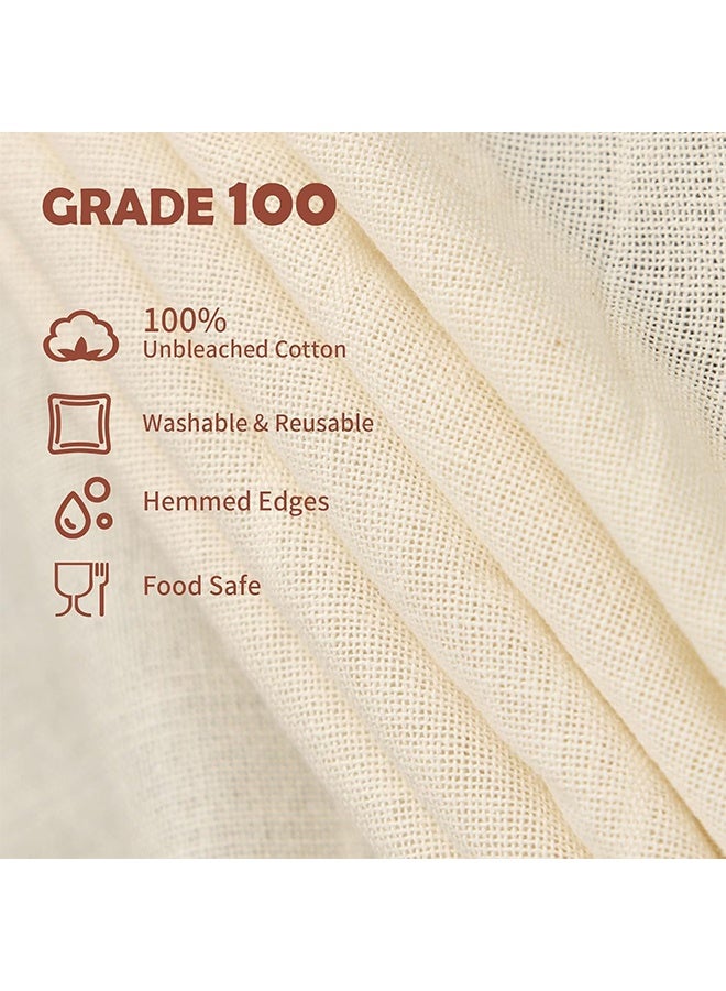 HS 6Pcs Reusable Cheesecloth, Grade 100 Unbleached Pure Cotton Cheese Cloths For Straining, All Natural Unbleached Cotton Stitched Edges, Ultra Fine Mesh Lint Free Muslin Cloth For Cooking, Cheese Making, Nut Milk, Yogurt, 20x20 Inches (50x50 cm), Natural - Image 4