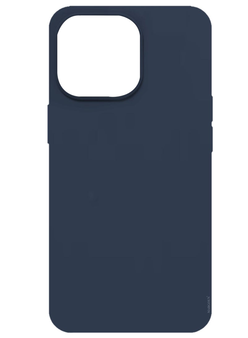 CATANES Silicone Case Cover for Apple iPhone 14 Plus, Slim Protective Cover with Microfiber Lining, Drop Protection - Dark Blue - Image 1