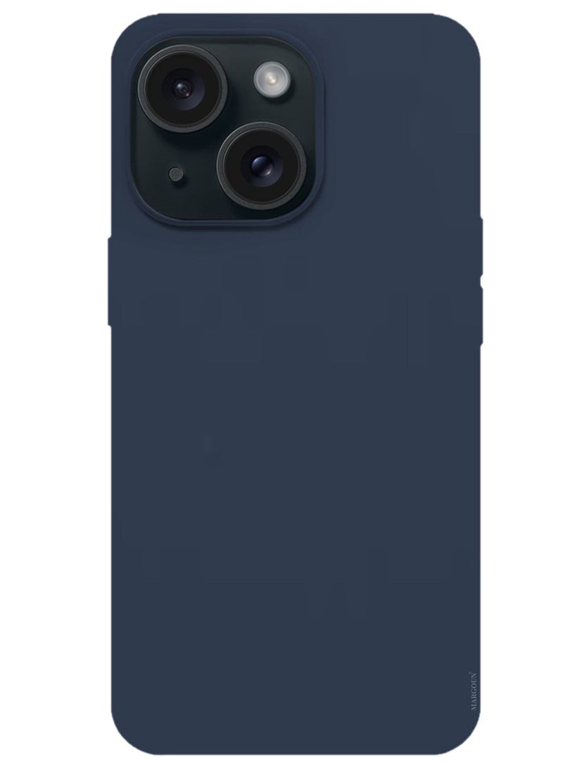 CATANES Silicone Case Cover for Apple iPhone 14 Plus, Slim Protective Cover with Microfiber Lining, Drop Protection - Dark Blue - Image 4