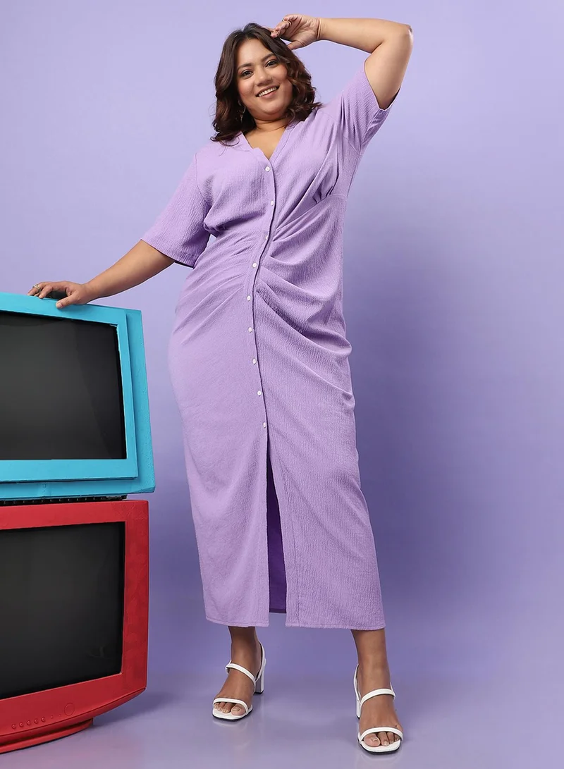 انستافاب بلس Ruched Button-Up Dress