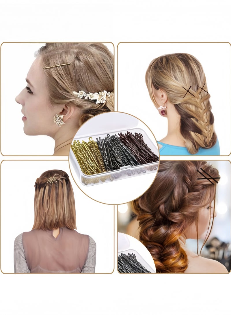 150 Pieces Bobby Pins, Hair Grips For Women Hair Styling Pins With Storage Box, metal hairpin(Black,Gold,Coffee) - Image 5
