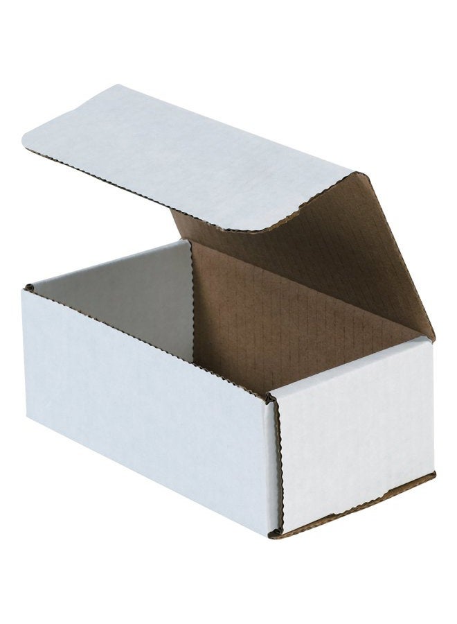 BOX USA Aviditi White Corrugated Cardboard Mailing Boxes, 6 1/2 x 3 5/8 x 2 1/2 Inches, Pack of 50, Crush-Proof, For Shipping, Mailing and Storing - Image 1