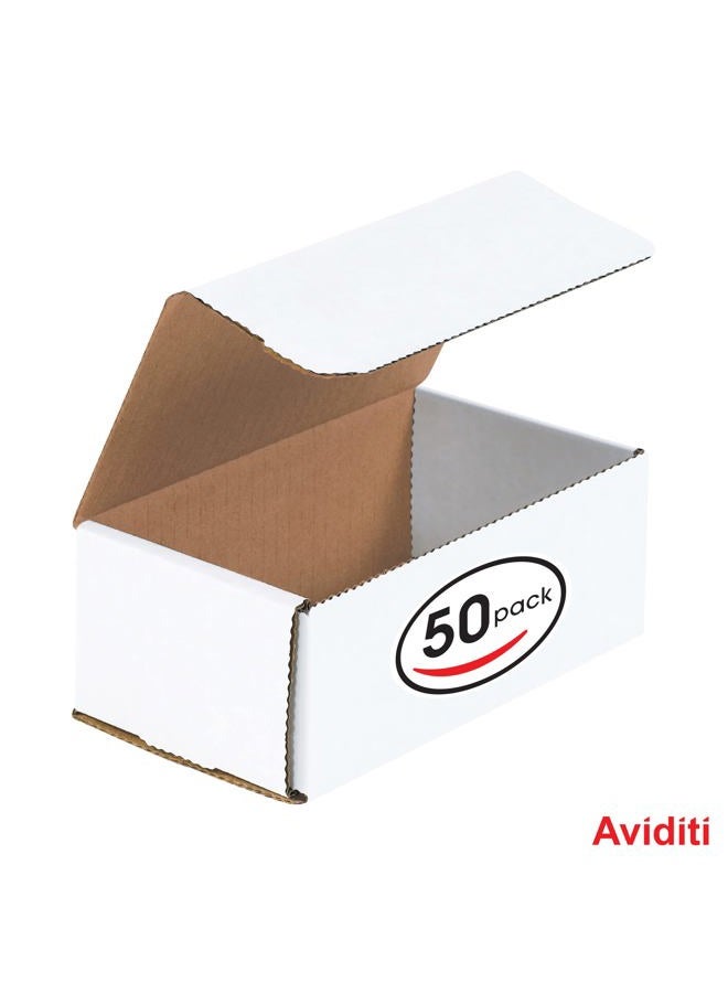 BOX USA Aviditi White Corrugated Cardboard Mailing Boxes, 6 1/2 x 3 5/8 x 2 1/2 Inches, Pack of 50, Crush-Proof, For Shipping, Mailing and Storing - Image 3