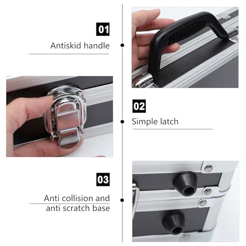 DOITOOL صندوق أدوات كبير علبة ألومنيوم عالمية صلبة مع حشوة تحمي الأدوات الإلكترونية والكاميرات ومعدات الاختبار - Image 3