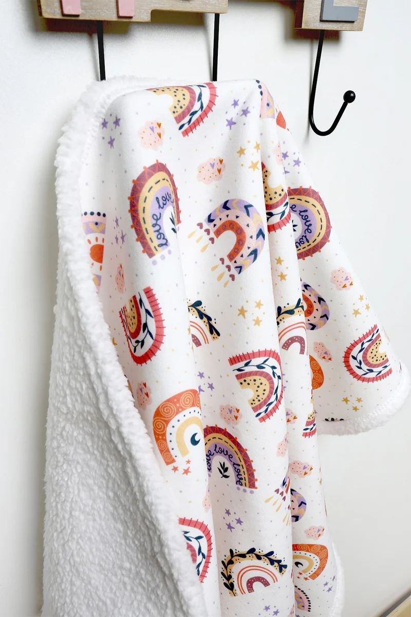 Hamur Fluffy Baby Blanket Mother Baby Newborn 80x100 Cm Sky Powder Sheepskin Blanket