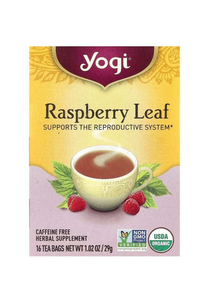 Yogi Tea Raspberry Leaf Caffeine Free 16 Tea Bags 1.02 oz (29 g) - Image 1
