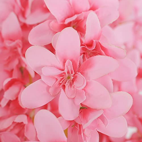Duovlo Silk Wisteria Flower Artificial 2.13 Feet Hanging Wisteria Vine Fake Flower Bush String Home Party Wedding Decoration,Pack of 4 (Pink) - Image 5