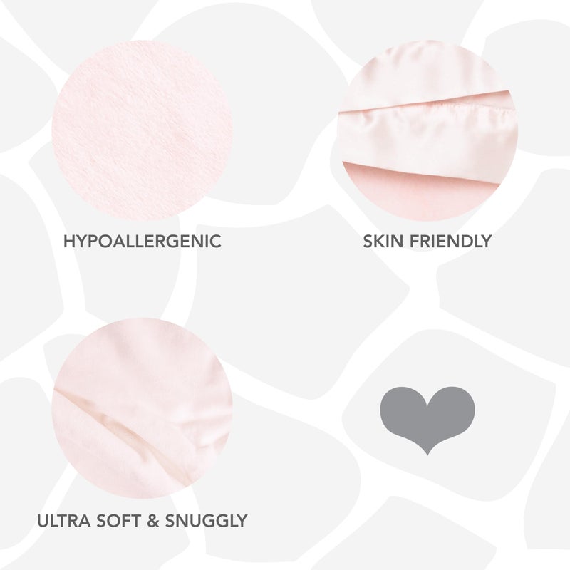 Little Giraffe Posh Mink Baby Blanket - Double-Sided Ultra Soft Plush Fabric, for New Moms, Newborn Must-Have for Girls, Cozy & Cuddly Comfort Blanket, 29" x 35", Pink - Image 5