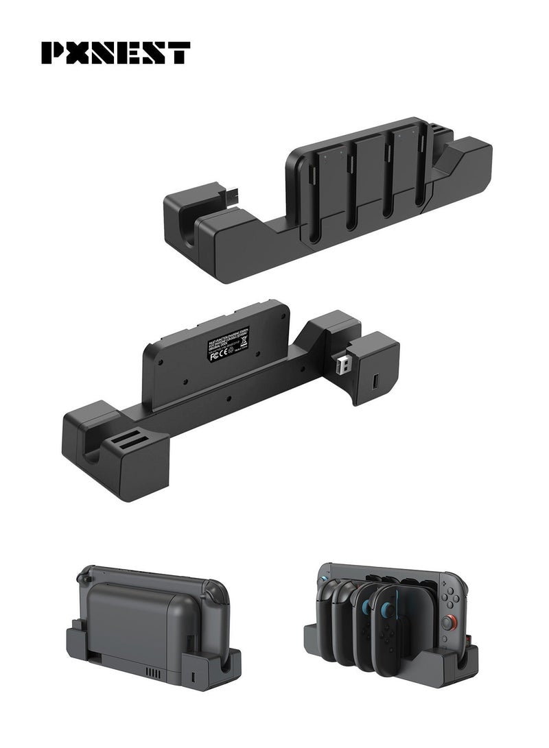 بيكسنست قاعدة شحن لجهاز Switch 2 JoyCon، شاحن Joy Cons مغناطيسي بأربعة فتحات، حماية الدائرة، ملحق متعدد اللاعبين لجهاز Switch 2. - Image 2