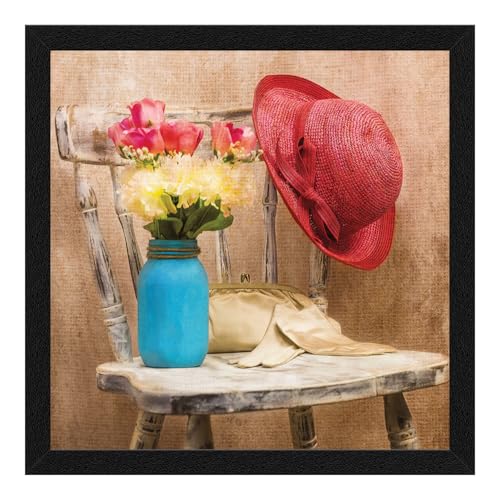 ArtX Paper Flower Wall Art Framed Painting, Wall Decor For Living Room, Multicolor, Floral, 13 X 13 inches, Set of 1 (AXB00341-FLR) - Image 1