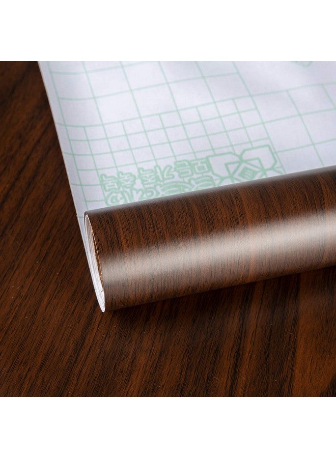 TOTIO Extra Wide Wood Grain Contact Paper Dark Brown 31.5X157In Thick Matte Black Walnut Textured Wallpaper Peel Stick Waterproof Self Adhesive Furniture Stickers Vinyl Wall Stickers Chocolate Brown - Image 1