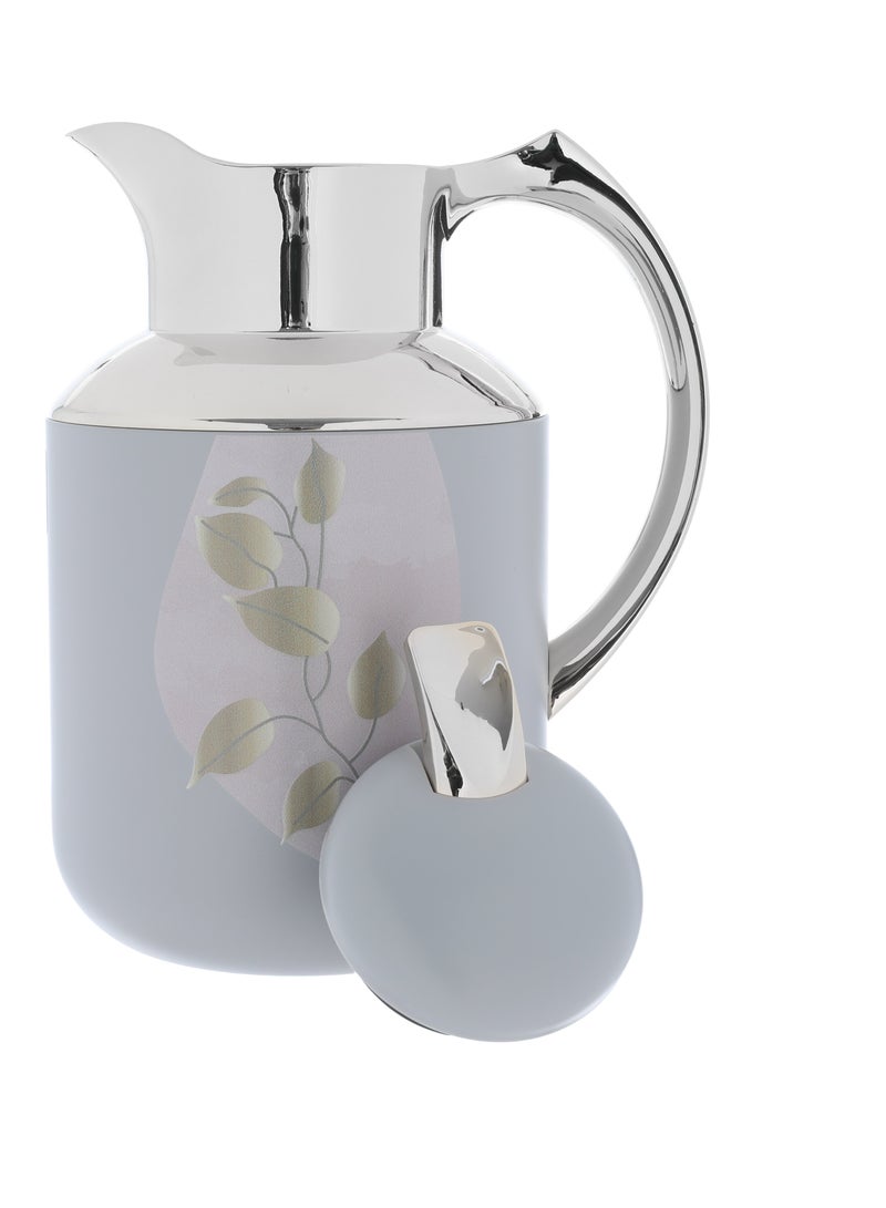 Alsaif Gallery Al Saif Gallery Florya Pro thermos set, 1/0.5 liter, 2 pieces, thermal glass inner container, steel outer shell - light gray - Image 2