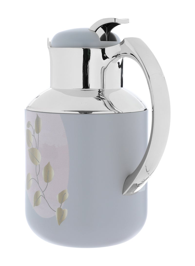 Alsaif Gallery Al Saif Gallery Florya Pro thermos set, 1/0.5 liter, 2 pieces, thermal glass inner container, steel outer shell - light gray - Image 3