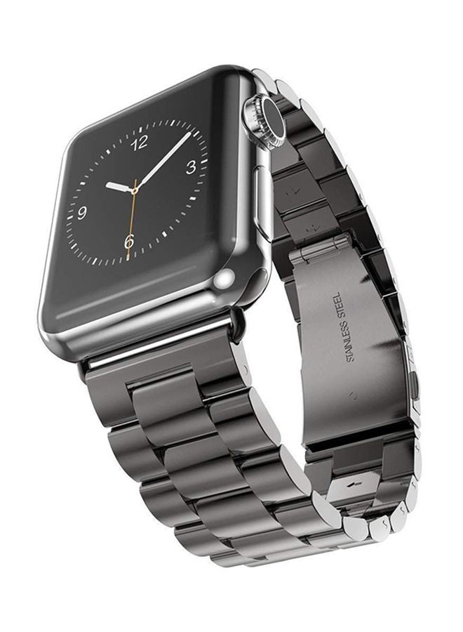 نيبمينينت سوار بديل من الستانلس ستيل مع لاصقة حماية للشاشة لساعة أبل سلسلة 1 و2 و3 الفحم/أسود - Image 3