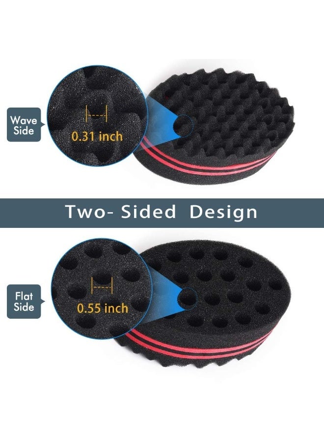 Small Holes Magic Twist Hair Sponge Barber Hair Brush Sponge Styling Tool For Afro Curl Coils Dreadlocks for Men and boys (Black) - Image 4