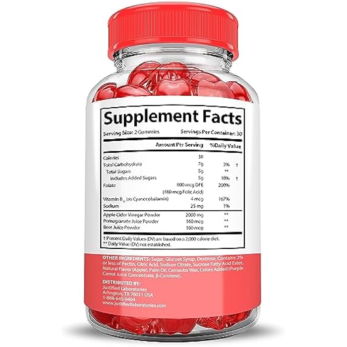 Justified Laboratories Keto Bits Keto ACV Gummies Extreme 2000MG Keto Bites Keto Gummies Apple Cider Vinegar Formulated with Pomegranate Beet Juice Powder B12 Vegan Non GMO 60 Gummys - Image 4