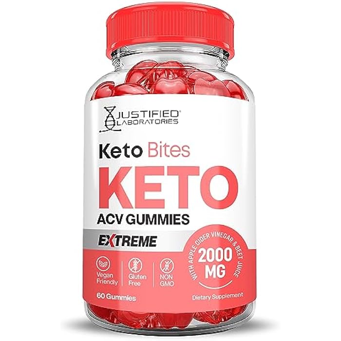 Justified Laboratories Keto Bits Keto ACV Gummies Extreme 2000MG Keto Bites Keto Gummies Apple Cider Vinegar Formulated with Pomegranate Beet Juice Powder B12 Vegan Non GMO 60 Gummys - Image 3