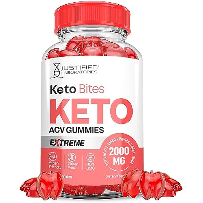 Justified Laboratories Keto Bits Keto ACV Gummies Extreme 2000MG Keto Bites Keto Gummies Apple Cider Vinegar Formulated with Pomegranate Beet Juice Powder B12 Vegan Non GMO 60 Gummys - Image 1