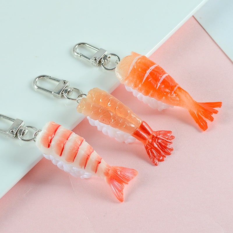 Simulation Japanese Salmon Small Sushi Keychain Door Buckle Fun Japanese Food And Play Model Creative Bag Pendant - Image 2