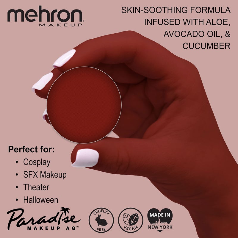 Mehron Makeup Paradise Makeup AQ Refill Size | Stage & Screen Performance, Face & Body Painting, Beauty, Cosplay, and Halloween | Water Activated Face Paint, Body Paint .25 oz (7 ml) (Red) - Image 2