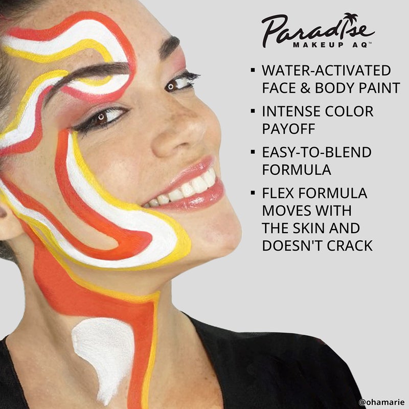 Mehron Makeup Paradise Makeup AQ Refill Size | Stage & Screen Performance, Face & Body Painting, Beauty, Cosplay, and Halloween | Water Activated Face Paint, Body Paint .25 oz (7 ml) (Red) - Image 4