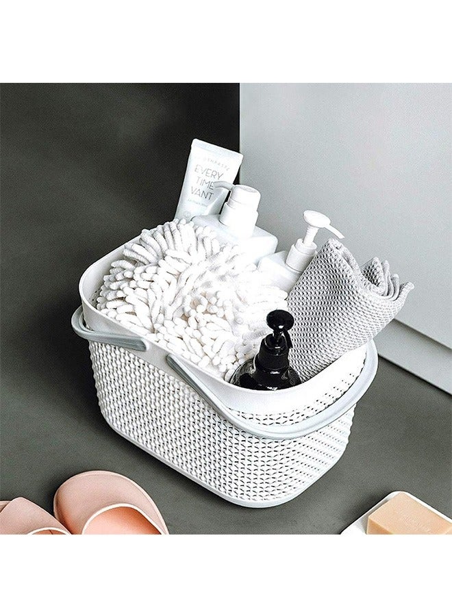 Shower Caddy Basket Tote for College Dorm Room Essentials, Plastic Storage Basket with Handles Portable Organizer bins for Kitchen Bathroom Bedroom Toiletry Laundry Garden Pool Beach