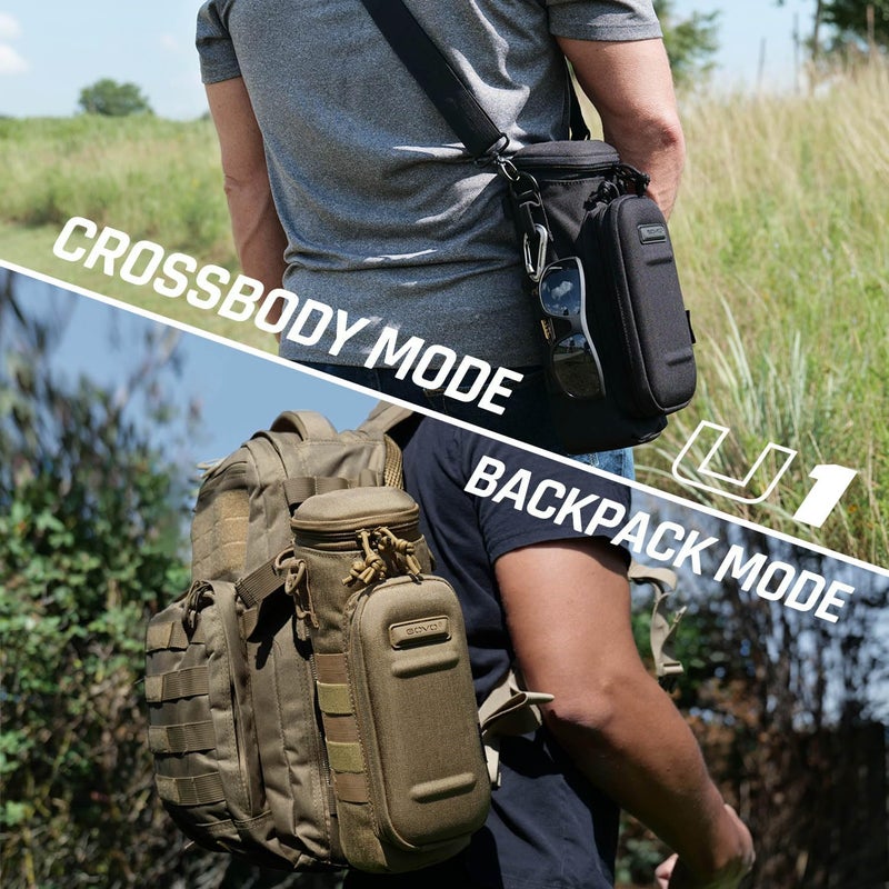 GOVO U1 Water Bottle Pouch with Zippered Hardshell Cap, Fits Up to 40oz Bottle, Molle System, Heavy Duty, Made With 100% Nylon - Image 3