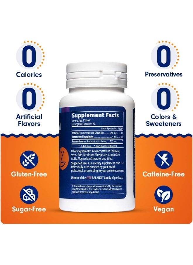 SENSEable Supplements Lyte Balance Ammonium Chloride + Potassium Phosphate Supplement | Nutritional Supplement Buffered w/Potassium Phosphate | Helps Maintain Proper PH Levels, Muscle Building, Mucus & Cough | 90 Tablets  - Image 4