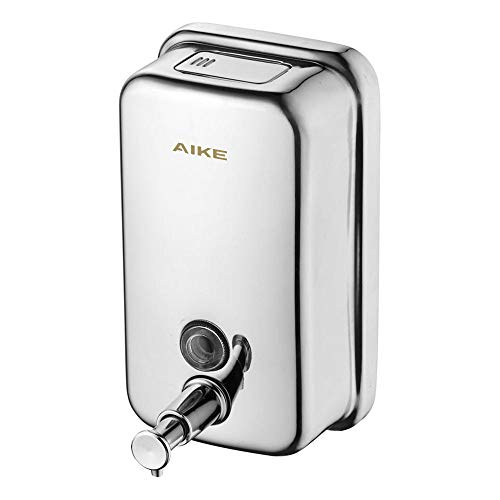 AIKE Polished Stainless Steel Wall Mount Pump Soap Dispenser Polished 17 fl.oz. AK1001 - Image 1