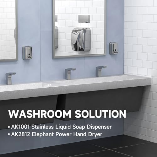 AIKE Polished Stainless Steel Wall Mount Pump Soap Dispenser Polished 17 fl.oz. AK1001 - Image 3