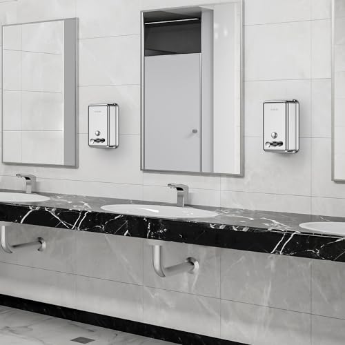 AIKE Polished Stainless Steel Wall Mount Pump Soap Dispenser Polished 17 fl.oz. AK1001 - Image 5