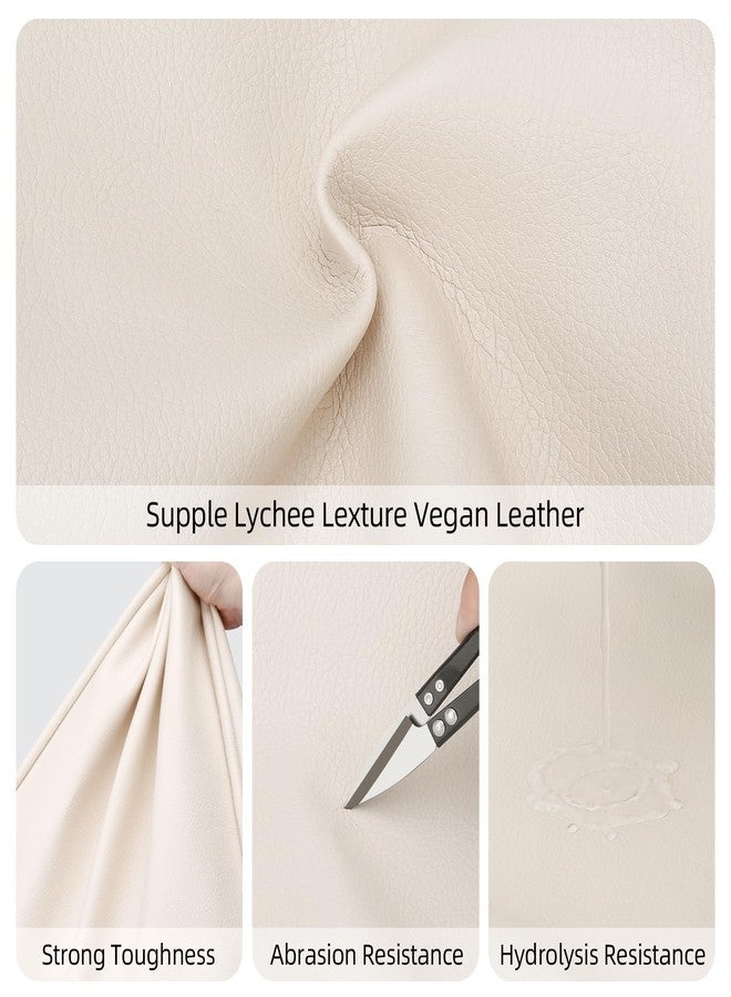 KKXIU Tote Bag for Women Vegan Leather Shoulder Purse Large Capacity Travel Bag - Cream White - Image 3