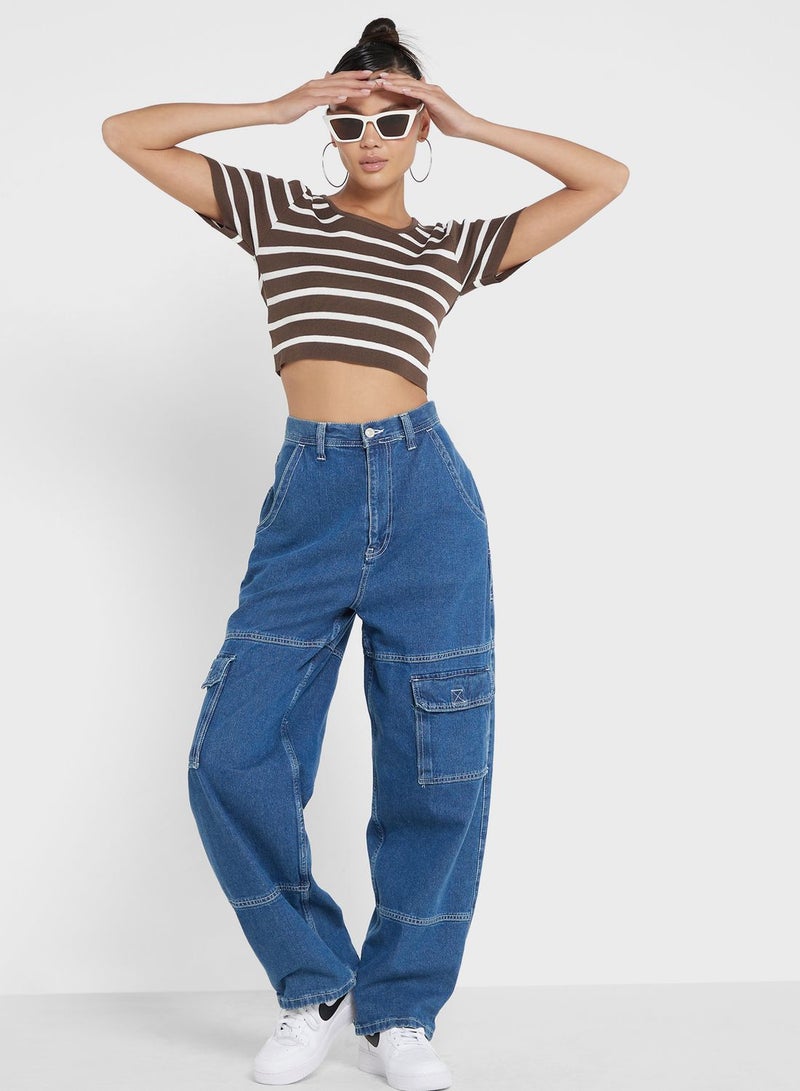 Ginger Cropped Stripe T-shirt - Image 4