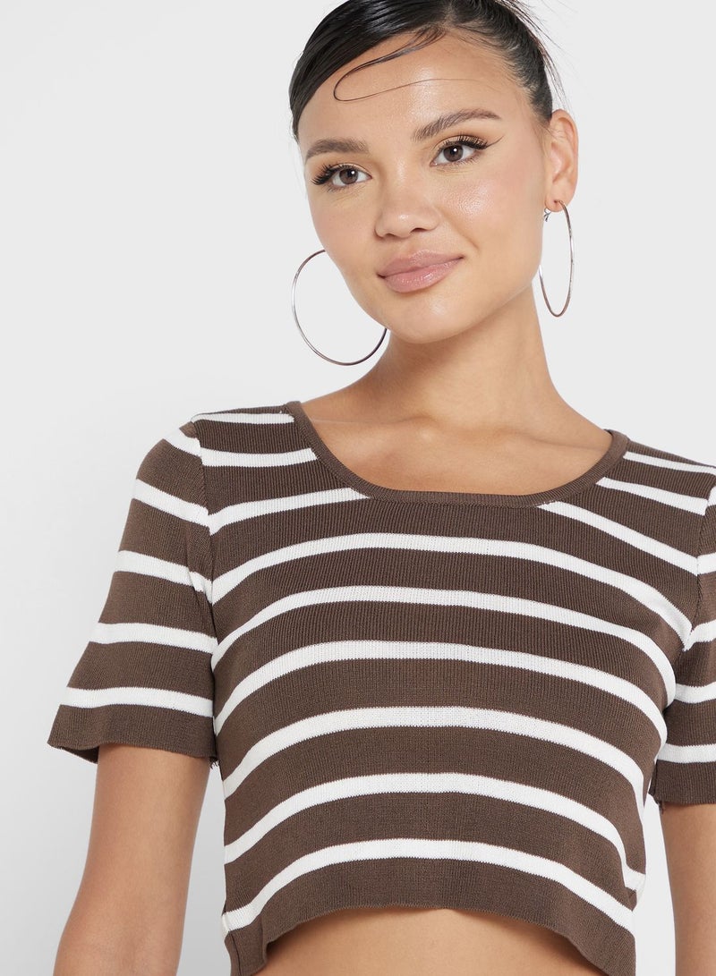Ginger Cropped Stripe T-shirt - Image 3