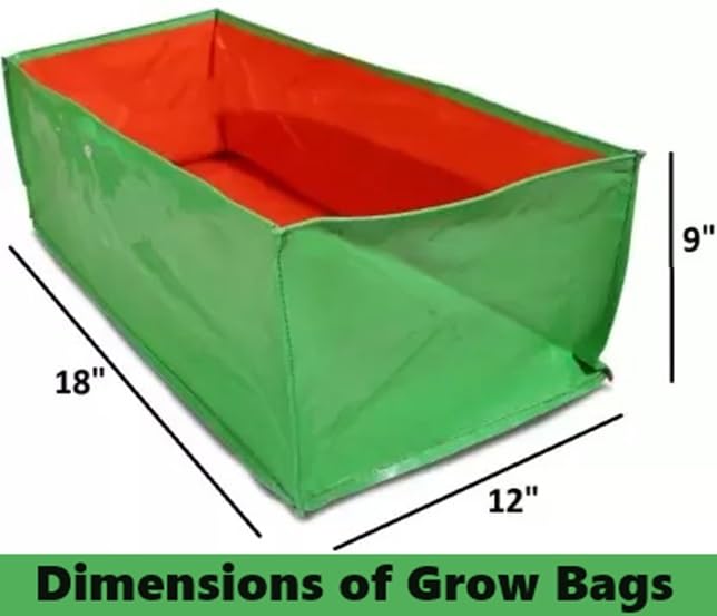 MASHKI Rectangular HDPE 18"x12"x9" Inches Grow Bags for Home Gardening/Terrace and Balcony Gardening (18"x12"x9", 5) - Image 2