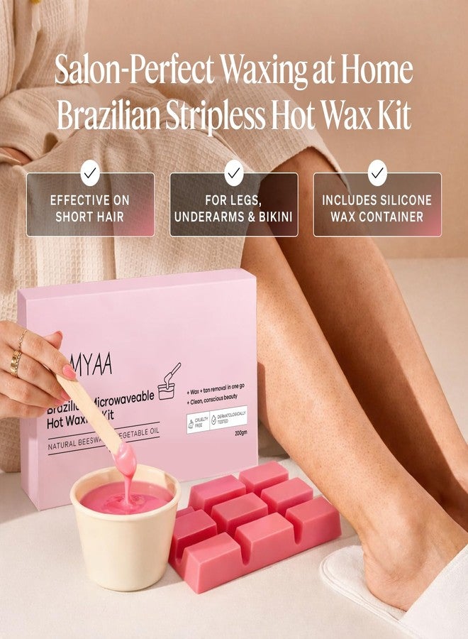 Namyaa Brazilian Microwaveable Hot Waxing Kit|Stripless Wax for Hair Removal|At-Home Waxing Kit - Image 3