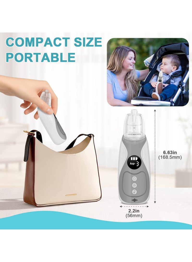 Electric Infant Nose Cleaner USB Charged Built-in Lullaby 3 Adjustable Suction & Replacement Tips - Image 3